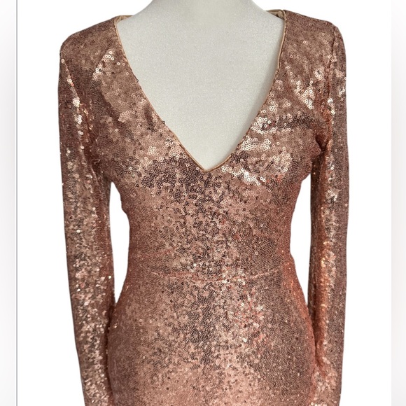 Lulus Capture the Moon Rose Gold Sequin Gown - Picture 8 of 12